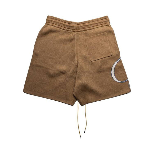 Short en tricot avec logo Rhude « Ivoire/Brun clair »