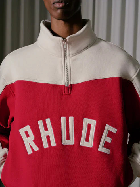 RHUDE CONTRAST QUART-ZIP VARSITY