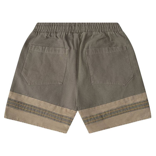 Short en toile brodée avec logo Rhude « Olive/Tan »