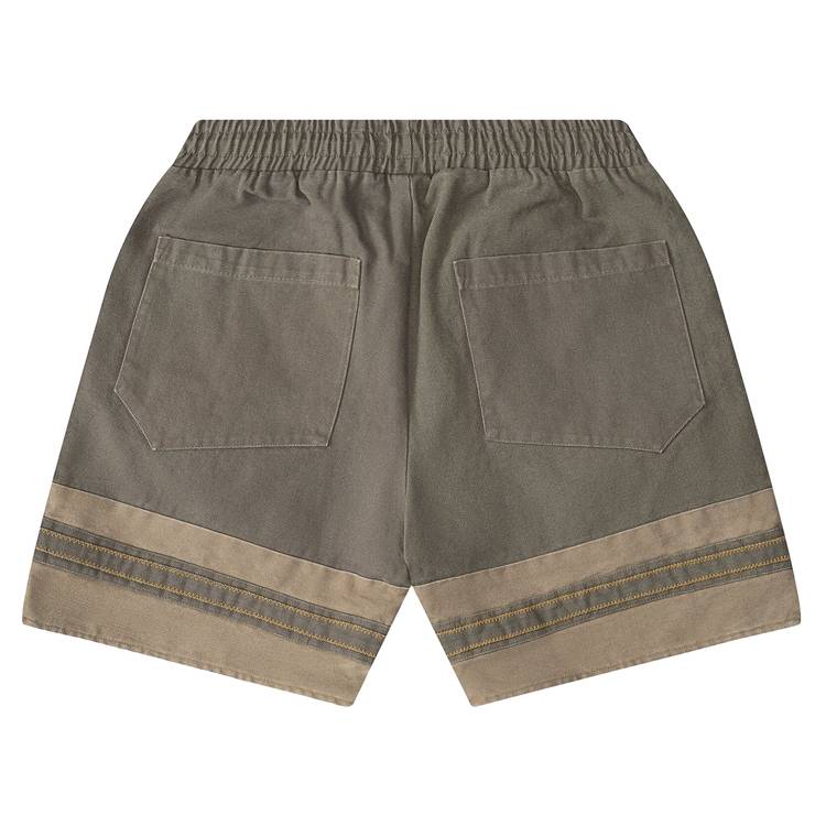Short en toile brodée avec logo Rhude « Olive/Tan »