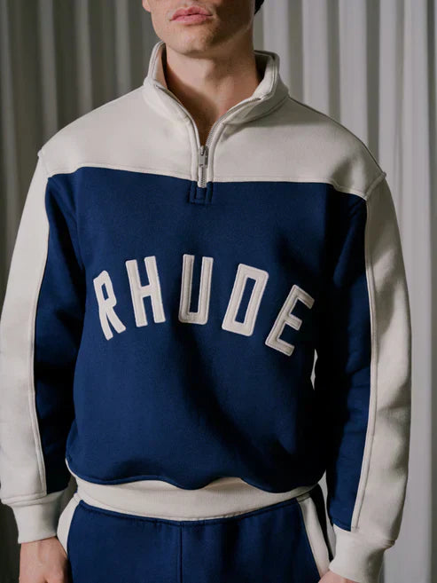 RHUDE CONTRAST QUART-ZIP VARSITY