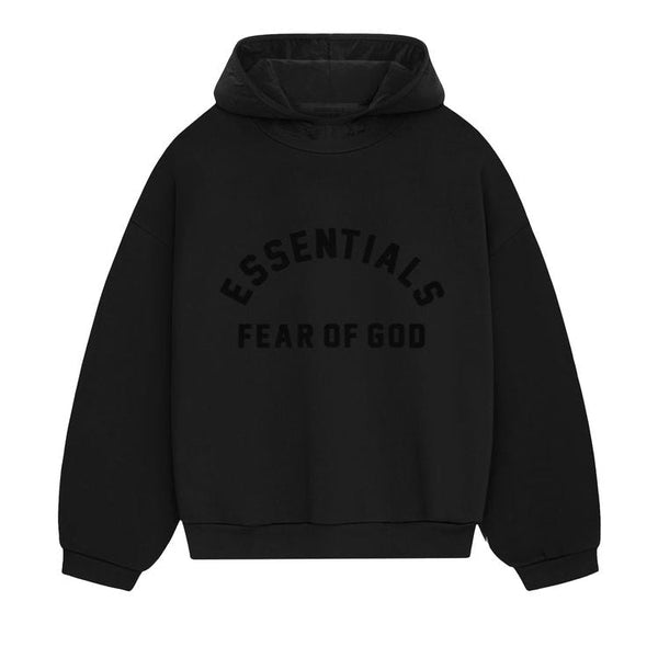 Fear of God Essentials Nylon Fleece Hoodie 'Jet Black/Jet Black'