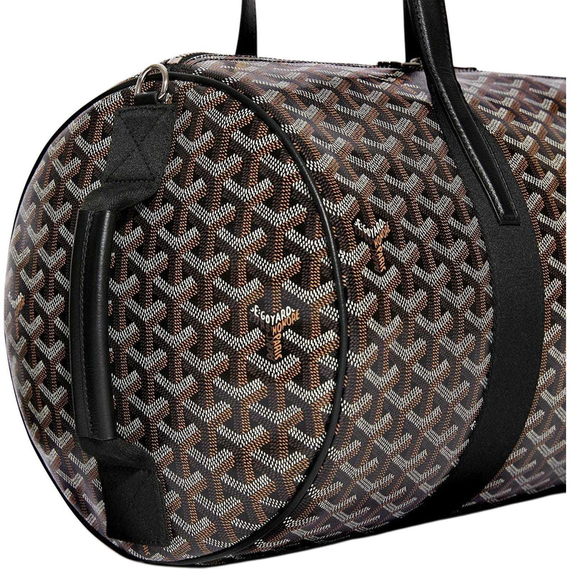 Sac de voyage sport GOYARD en toile et cuir de veau unisexe noir