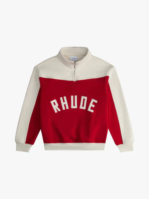 RHUDE CONTRAST QUART-ZIP VARSITY