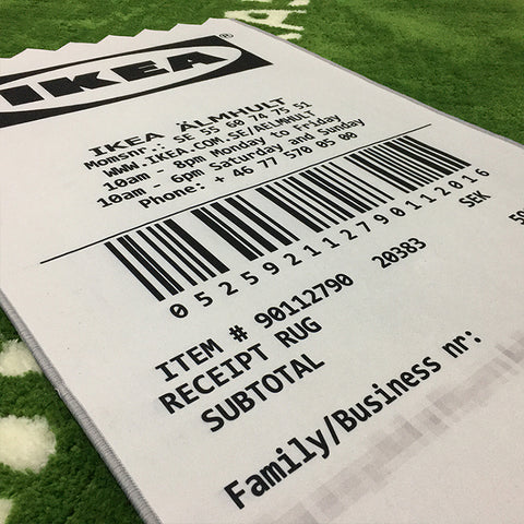 Tapis Virgil Abloh x IKEA MARKERAD « RECEIPT » 201 x 89 cm Blanc/Noir