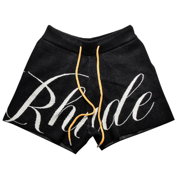 Short en tricot avec logo Rhude « Noir/Crème »