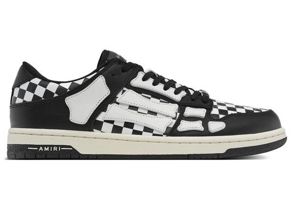 AMIRI Skel Top Low à carreaux noir et blanc 