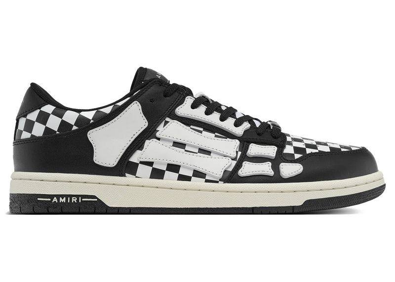 AMIRI Skel Top Low à carreaux noir et blanc 