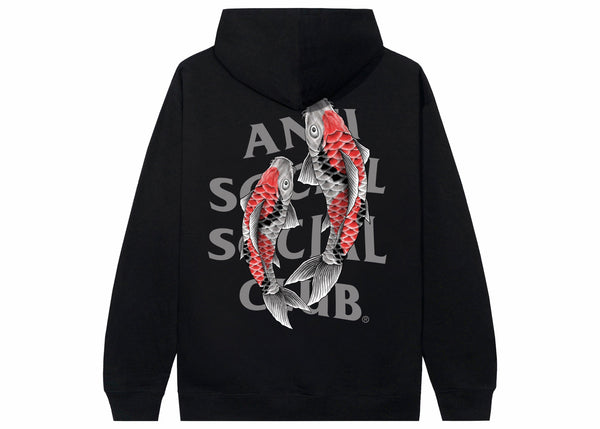 Sweat à capuche réfléchissant 3M Anti Social Social Club Koi Garden noir