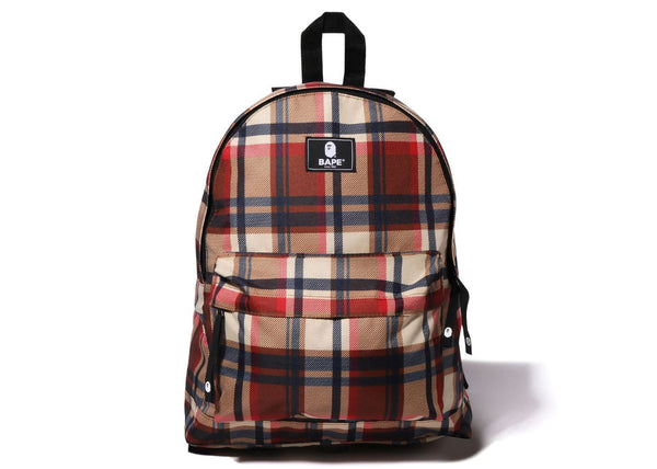 Sac à dos BAPE Check Daypack rouge 