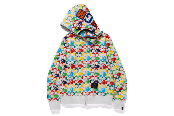 Sweat à capuche zippé BAPE x Coach Shark multicolore 