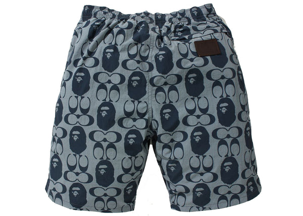 Short BAPE x Coach bleu marine 
