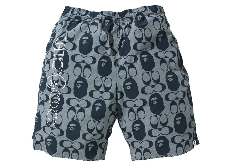 Short BAPE x Coach bleu marine 