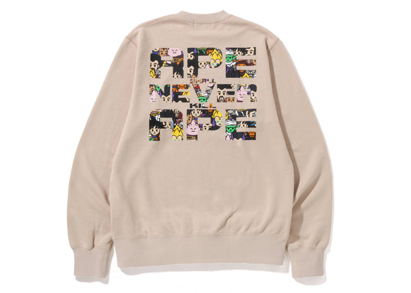 Sweat-shirt ras du cou BAPE x Dragon Ball Z Ape Head beige