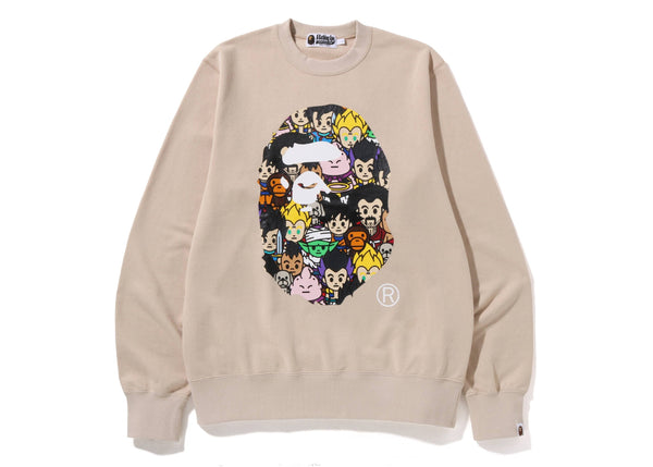 Sweat-shirt ras du cou BAPE x Dragon Ball Z Ape Head beige