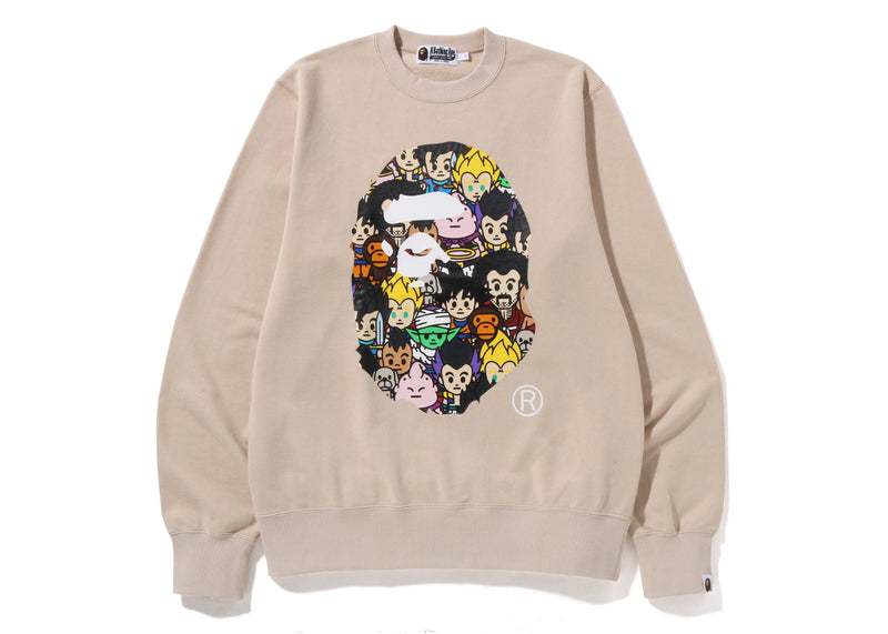 Sweat-shirt ras du cou BAPE x Dragon Ball Z Ape Head beige