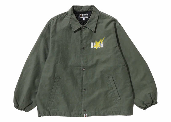 Veste d'entraîneur teinte pigmentaire BAPE x Union vert olive 