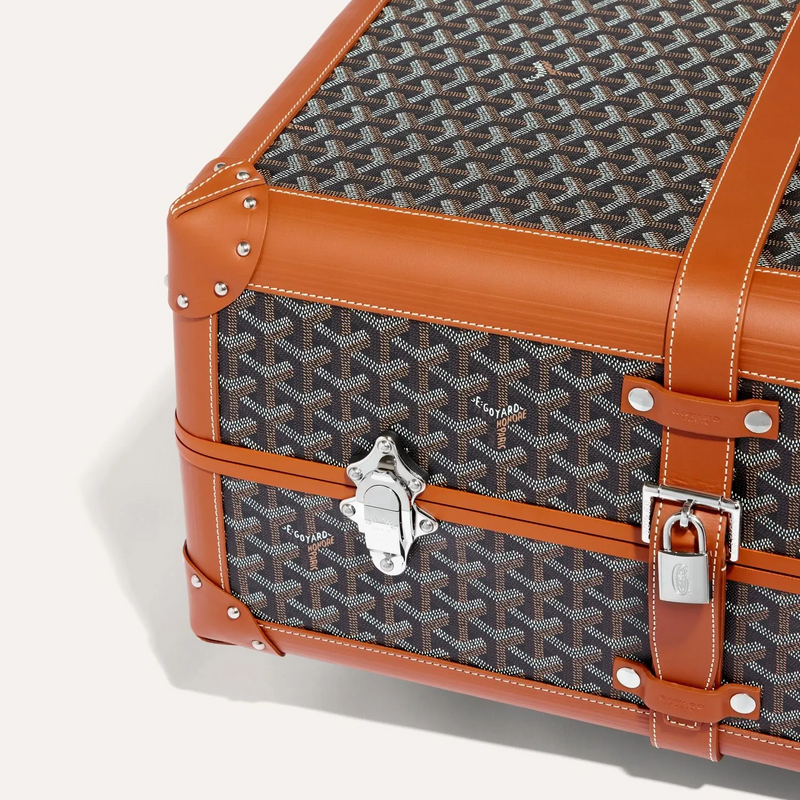 Goyard Aba Bourget Valise Goyardine Noir &amp; Tan