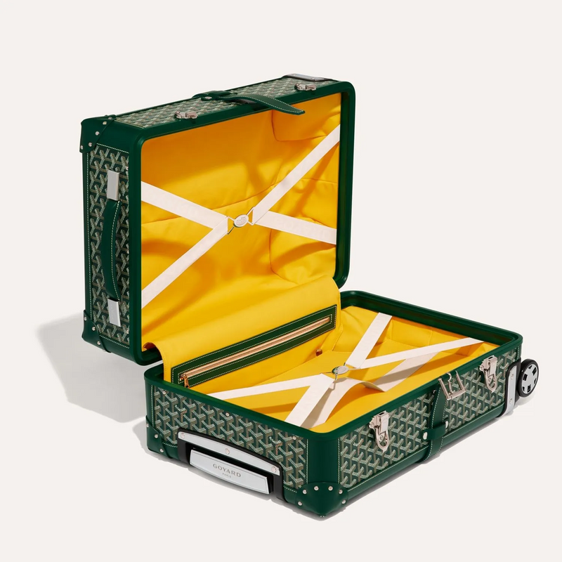 Toile enduite Goyard Chevron Vert Bourget PM
