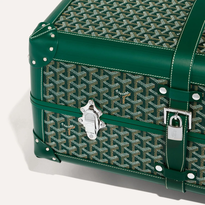 Toile enduite Goyard Chevron Vert Bourget PM