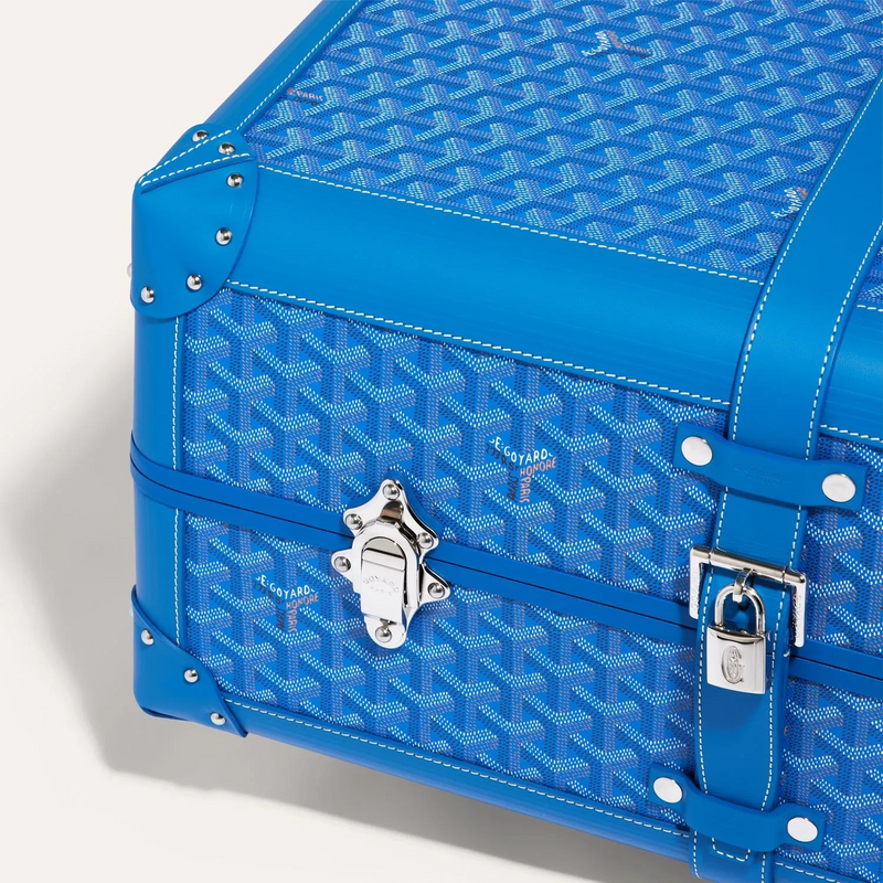 Valise Goyard Aba Bourget Goyardine Bleu