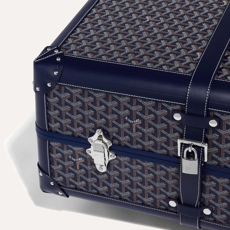 Valise Goyard Aba Bourget Goyardine Bleu Marine