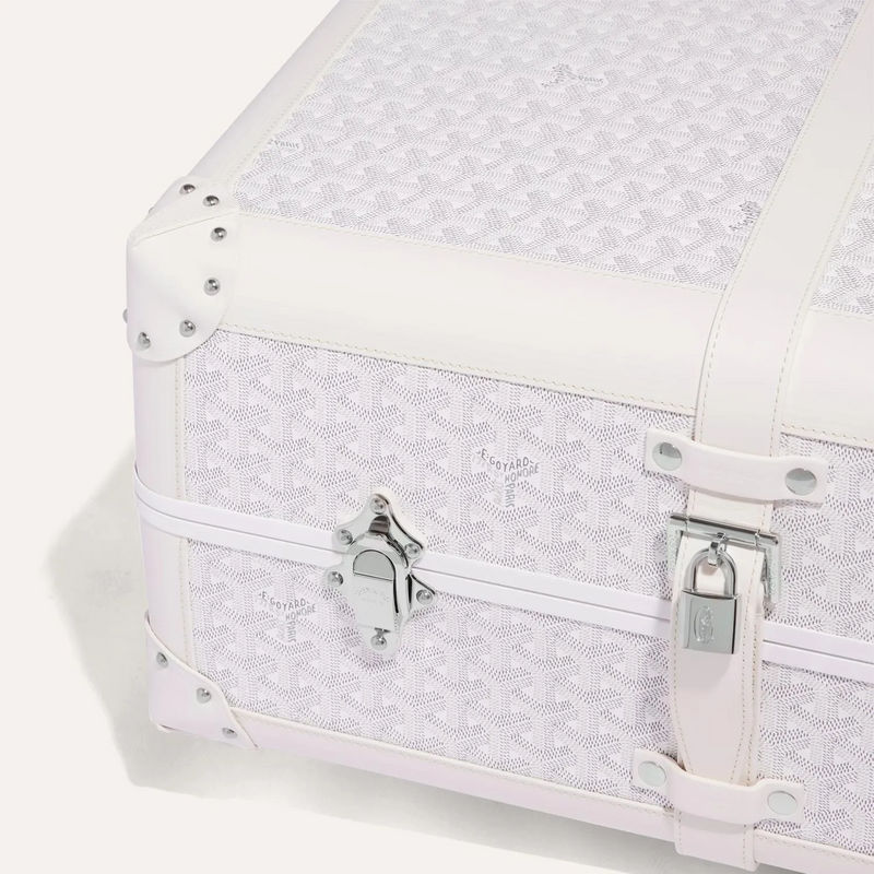 Valise Goyard Aba Bourget Goyardine Blanc