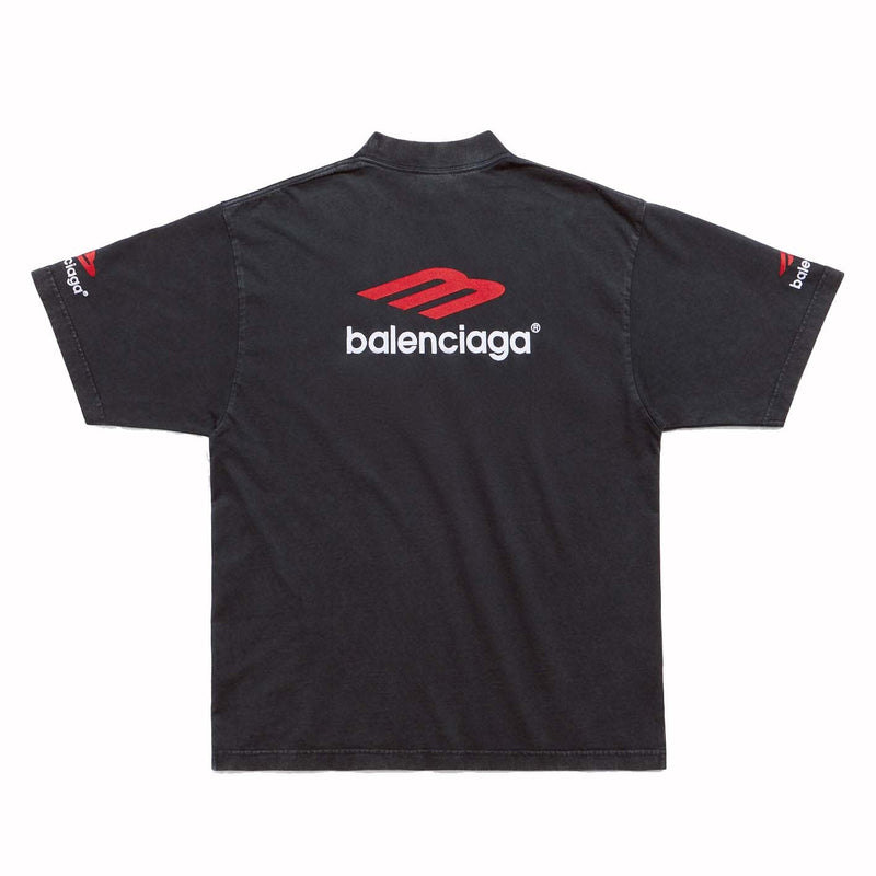 T-shirt Balenciaga 3B Sports Icon Noir/Rouge/Blanc