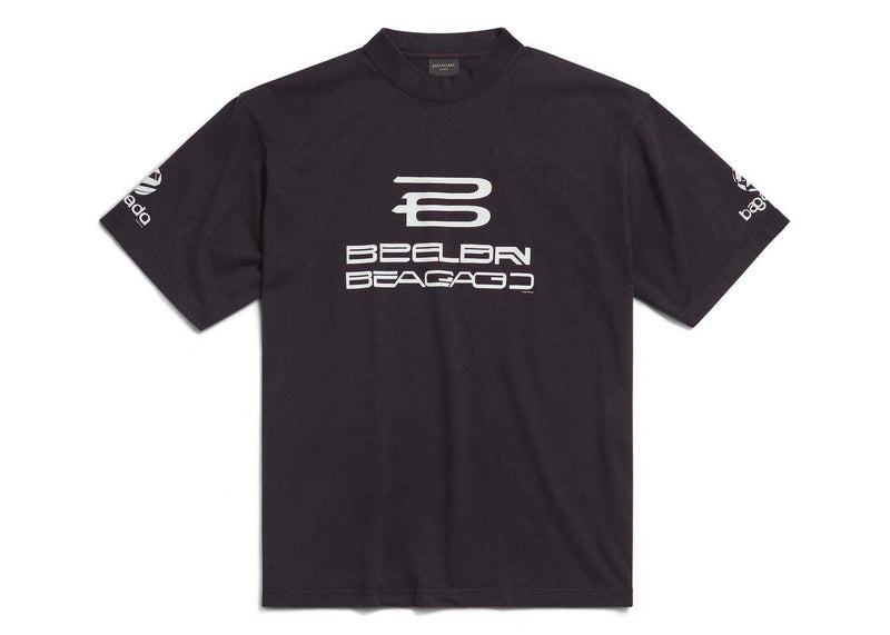 T-shirt Balenciaga coupe moyenne généré par l'IA, noir