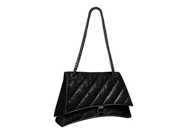 Sac à bandoulière Balenciaga Crush Chain Medium matelassé noir/noir