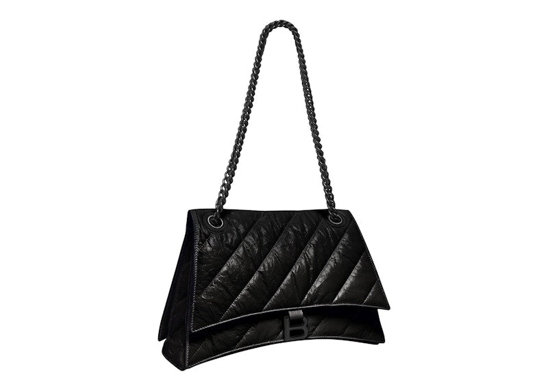 Sac à bandoulière Balenciaga Crush Chain Medium matelassé noir/noir