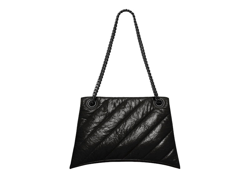 Sac à bandoulière Balenciaga Crush Chain Medium matelassé noir/noir