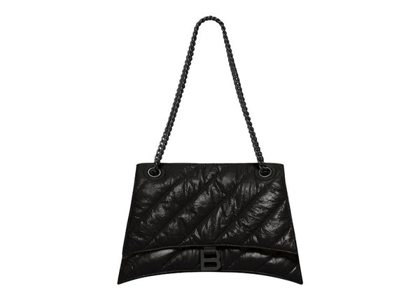 Sac à bandoulière Balenciaga Crush Chain Medium matelassé noir/noir