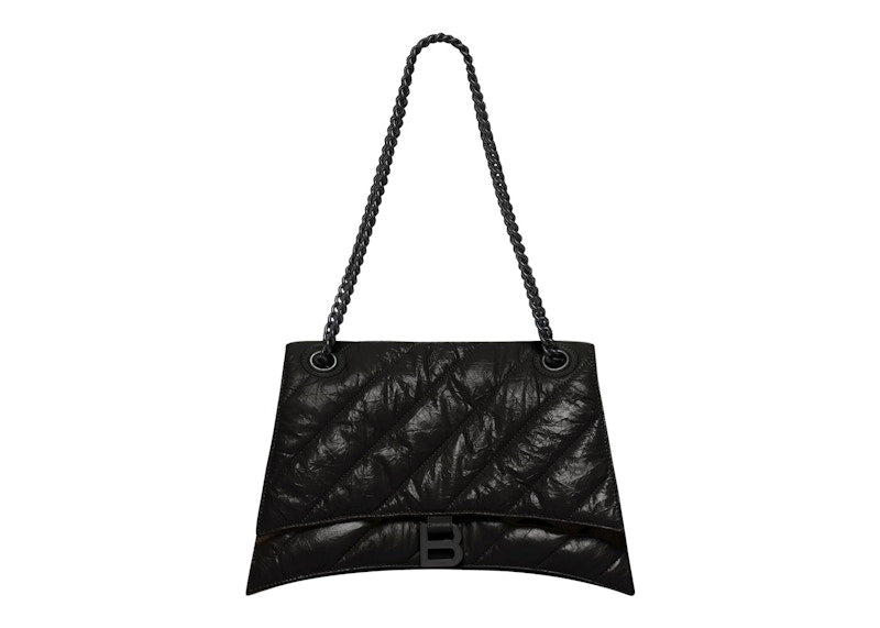 Sac à bandoulière Balenciaga Crush Chain Medium matelassé noir/noir