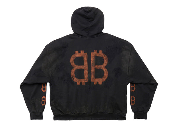 Sweat à capuche Balenciaga Crypto coupe moyenne noir
