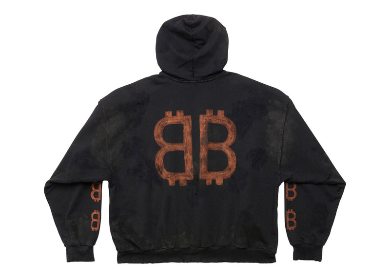 Sweat à capuche Balenciaga Crypto coupe moyenne noir