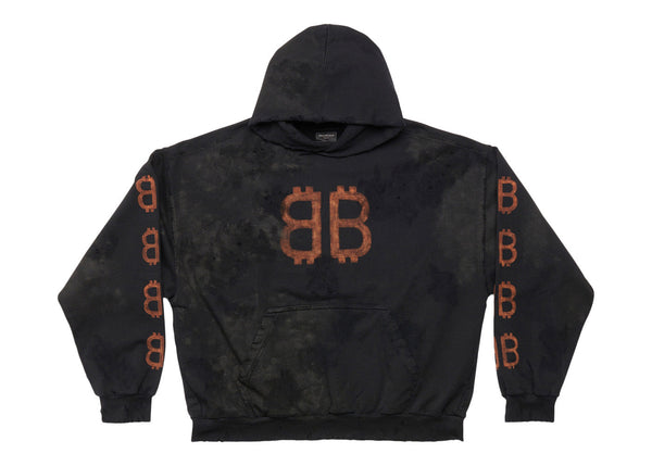 Sweat à capuche Balenciaga Crypto coupe moyenne noir