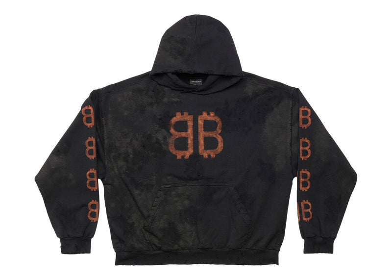 Sweat à capuche Balenciaga Crypto coupe moyenne noir