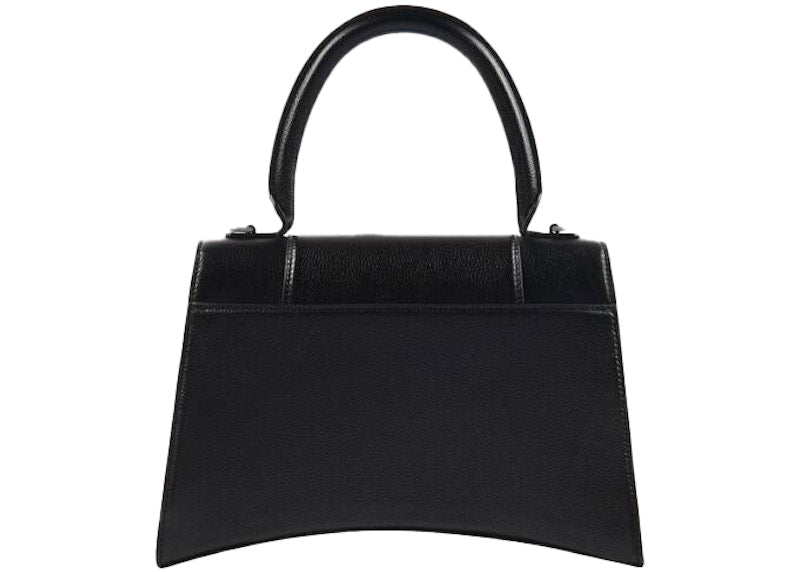 Sac à main Hourglass Balenciaga de taille moyenne, noir