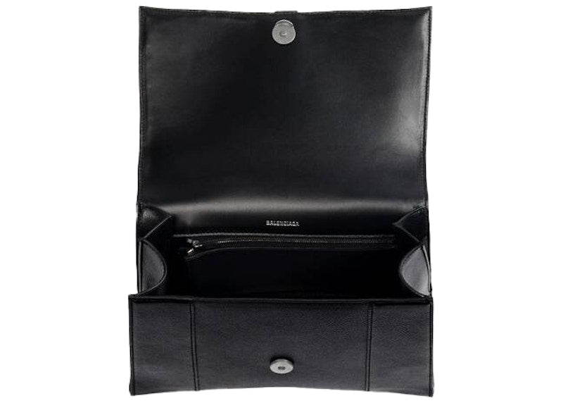 Sac à main Hourglass Balenciaga de taille moyenne, noir