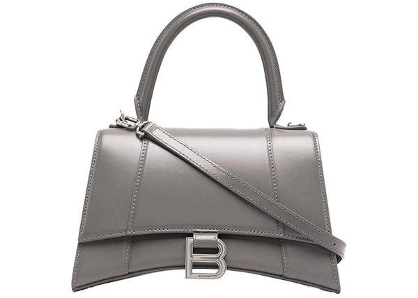 Sac à main Hourglass Balenciaga, petit modèle, gris