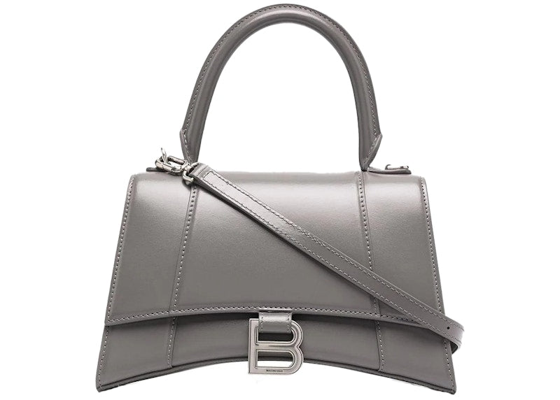 Sac à main Hourglass Balenciaga, petit modèle, gris