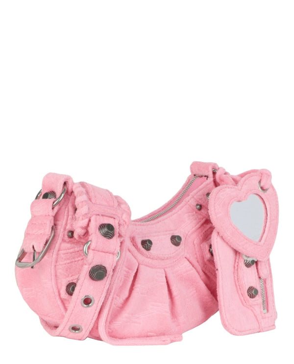 Sac à bandoulière Balenciaga Le Cagole XS rose clair