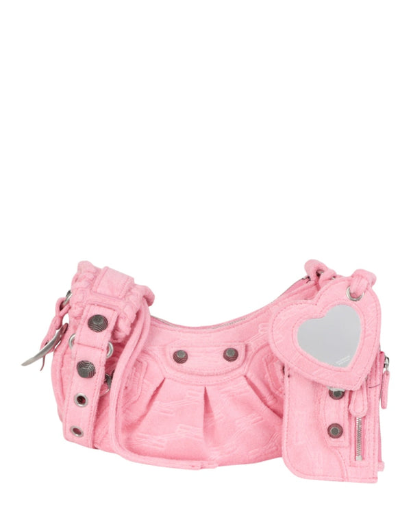 Sac à bandoulière Balenciaga Le Cagole XS rose clair