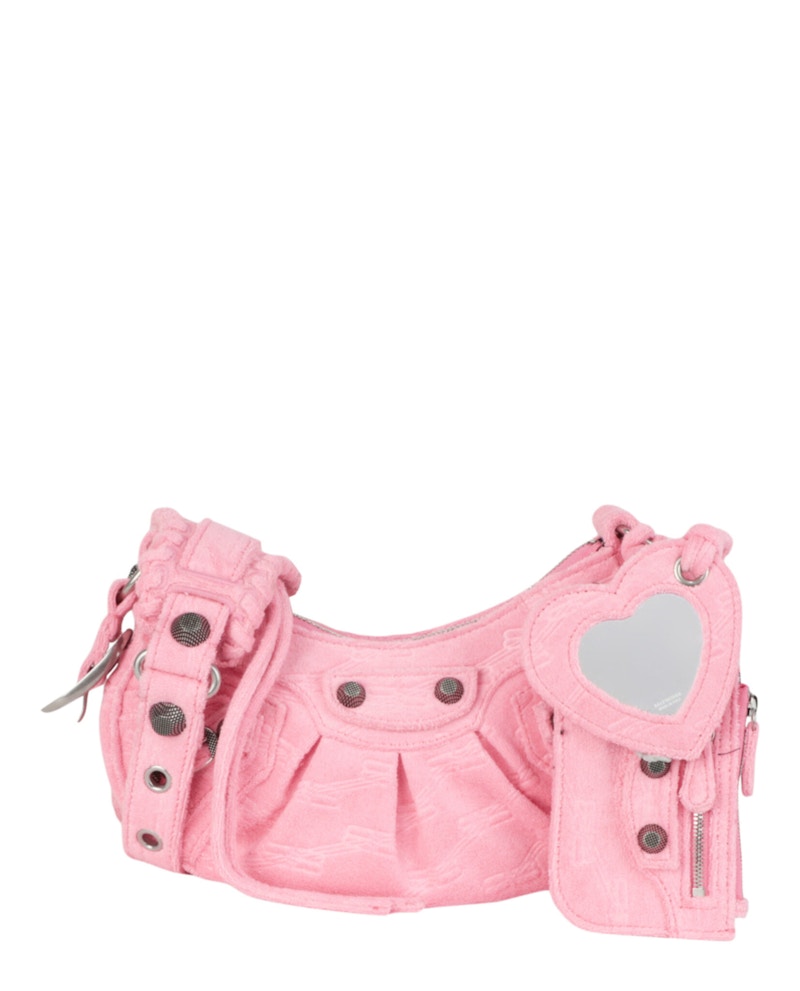 Sac à bandoulière Balenciaga Le Cagole XS rose clair