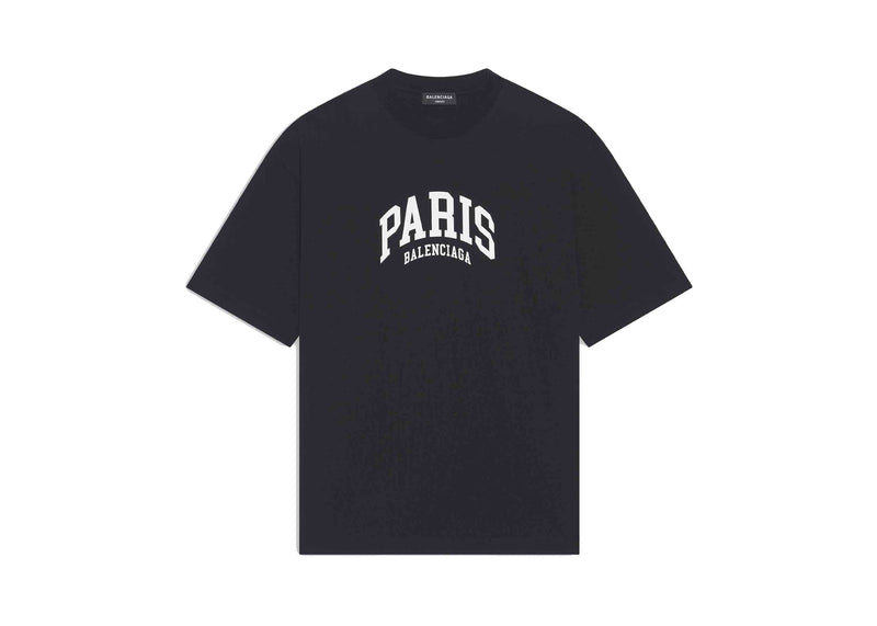 T-shirt Balenciaga Cities Paris coupe moyenne pour homme, noir