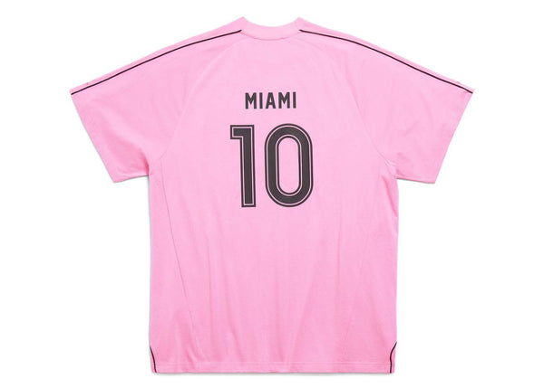 T-shirt Balenciaga Miami Soccer surdimensionné rose/noir