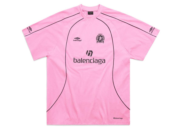 T-shirt Balenciaga Miami Soccer surdimensionné rose/noir