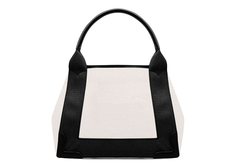 Sac cabas Balenciaga bleu marine XS beige clair/noir