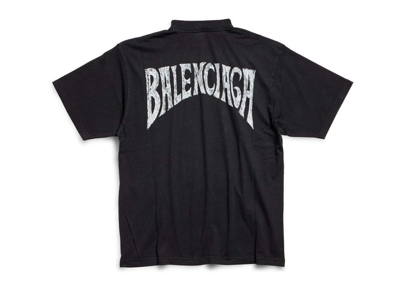 T-shirt Balenciaga Paris Tropical coupe moyenne noir